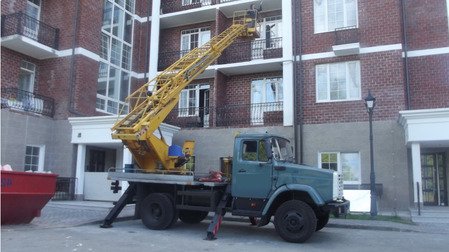 мойка фасада с автовышки