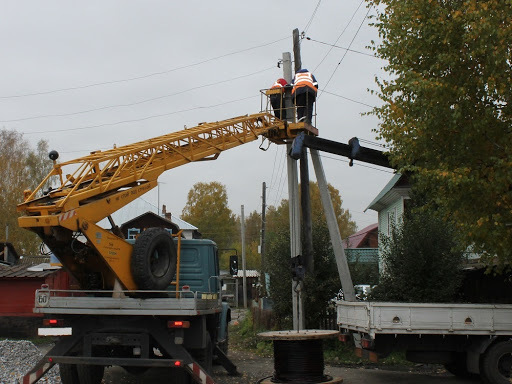 фото установка лэп с автовышки